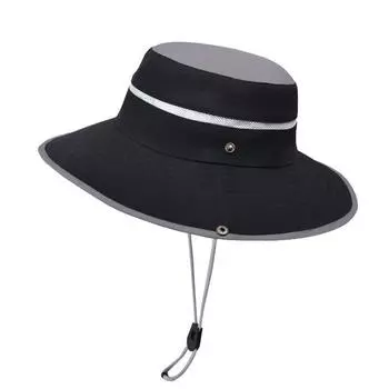 9248 Summer Hiking Children s Outdoor Big Brim Sun Hat Fishing Sun Protection Hat Men Contrast Color Fast-Drying Bucket Hat Black