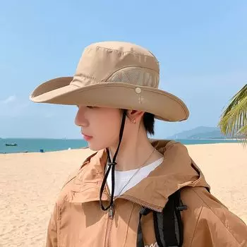 9250 Mesh Men s Sun-Shade Hat Outdoor Mountaineering Fishing Sun Protection Sun Hat Breathable Summer Big Brim Fisherman Hat The half card.