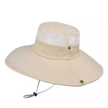 9251 Summer Sunshade Mountaineering Fishing Hat Men Big Brim Outdoor Sun Hat Breathable All-Matching Fisherman Hat New Arrival Beige