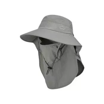 9254 Outdoor Fishing Hiking Bucket Hat Summer Men Mask Face Cover Sun-Proof Hat Big Brim Shawl Sun Hat Army Green