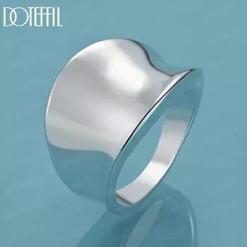925 чистого серебра гладкое широкое кольцо ювелирные изделия модный шарм 6#