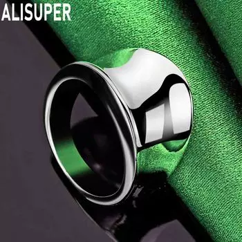 925 чистого серебра гладкое широкое кольцо модное очарование изысканные ювелирные изделия 6#