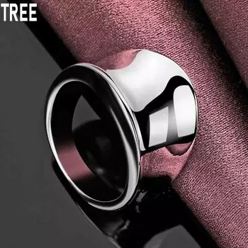 925 чистого серебра гладкое широкое кольцо изысканный шарм модные ювелирные изделия 6#