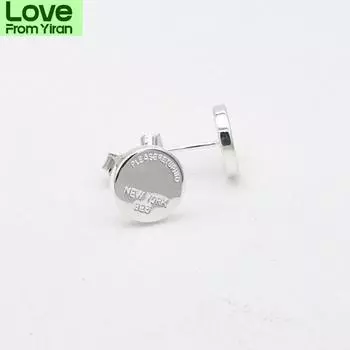 925. Классические серьги с буквами из стерлингового серебра для женщин, круглые гравированные серьги, ювелирные изделия для влюбленных, роскошные и красивые подарки
