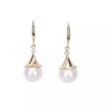 925 Крючок Tremella Простая атмосфера, универсальная форма капли, серьги с жемчугом.