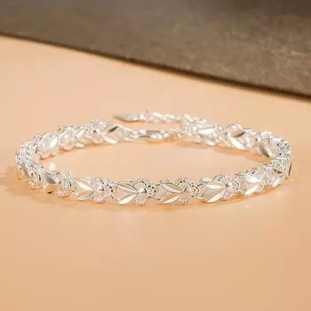 925 Браслет Lucky Rabbit для девочек, летний женский особый дизайн, посеребренные украшения для рук 16+4CM