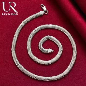 925 пробы серебро инкрустированное 6 мм змейкой цепочка модные свадебные украшения 40M