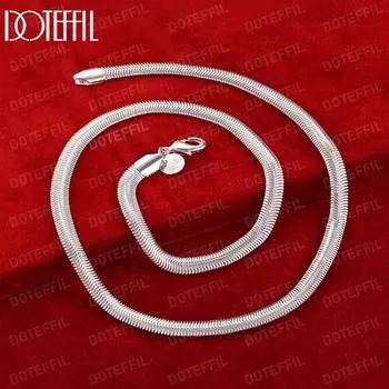 925 пробы серебро инкрустированное 6 мм змейкой цепочка модные свадебные украшения 40CM