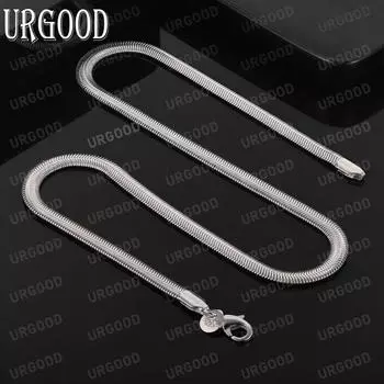 925 пробы серебро инкрустированное 6 мм змейкой цепочка модные свадебные украшения 40CM