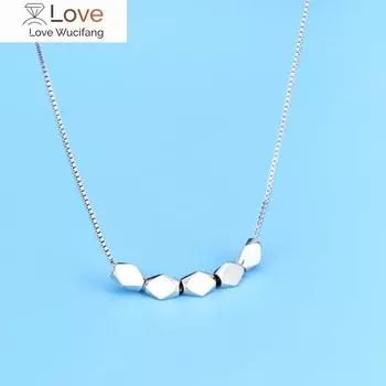 925 пробы серебряная цепочка с кулоном в виде бобов, простая геометрия, ожерелье для женщин, свадебные украшения, рождественские подарки