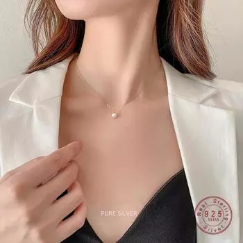 925 пробы серебряное покрытие 14 карат японский жемчуг кулон ожерелье для женщин простое очарование день рождения ювелирные изделия