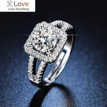 925 пробы серебряные классические квадратные кольца с кристаллами для женщин, модные дизайнерские украшения для вечеринок, свадеб, помолвок, рождественские подарки