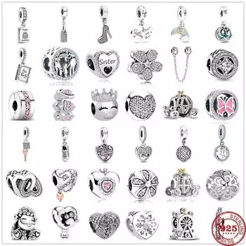 925 пробы серебряные металлические бусины сестра кулон семейный цветок шарм подходит оригинальные шармы серебряный браслет 925 подлинные подарки