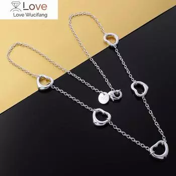 925 пробы серебряные романтические ожерелья с пятью сердечками для женщин, вечерние свадебные украшения, аксессуары, модные подарки