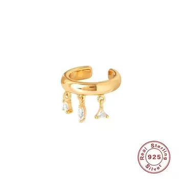 925 пробы серебряные серьги-каффы для непроколотых ушей кольца для женщин девушки роскошные серьги-подвески из циркония 1 шт. модные ювелирные изделия