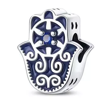 925 пробы серебряный браслет Фатима ручной работы из бисера в стиле «сделай сам», ожерелье, подвеска, ювелирные изделия