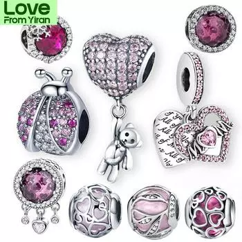 925 пробы серебряный медведь воздушный шар мама бусины шарм подходит для самостоятельного изготовления браслетов Plata Ley шарм для женщин подарок ювелирные изделия своими руками