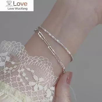 925 пробы серебряный сверкающий браслет-цепочка женский Ins Niche Design роскошный изысканный браслет для женщин серебряные ювелирные изделия 925 пробы