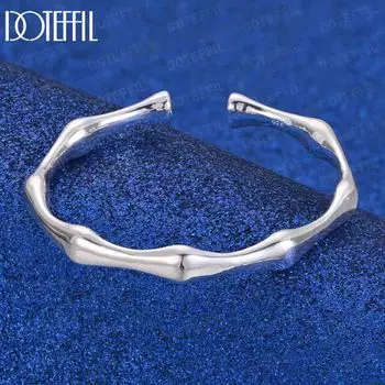 925 пробы стерлингового серебра бамбуковый узел открывающийся браслет модные свадебные украшения 60MM