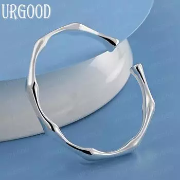 925 пробы стерлингового серебра бамбуковый узел открывающийся браслет модные свадебные украшения 60MM