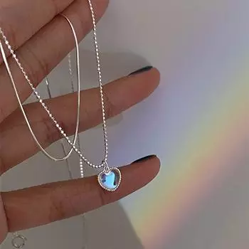 925 пробы стерлингового серебра Богемия двойной змеиной кости глянцевая цепочка из бисера сердце ожерелье для женщин мода изысканные вечерние ювелирные изделия подарок серебряный