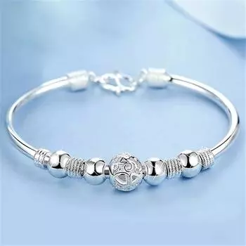 925 пробы стерлингового серебра бусины на удачу шарм манжеты и браслет для женщин элегантная регулируемая цепочка свадебные украшения Sl096