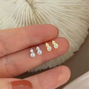 925 пробы стерлингового серебра циркония бусины шарма гвоздики серьги для женщин проколотые уши мода свадьба день рождения ювелирные изделия подарок Pendientes Eh583 золотой