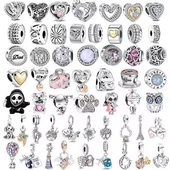 925 пробы стерлингового серебра цветной воздушный шар любовь бусина шарм подходит оригинальный браслет Pandora шарм бусина ожерелье Diy женские украшения