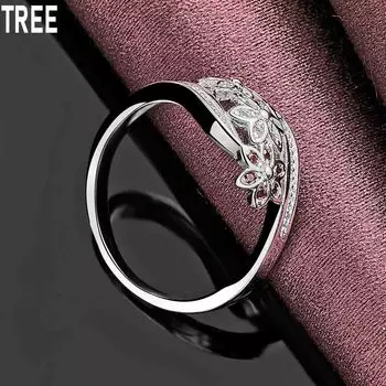 925 пробы стерлингового серебра цветок красочный ААА циркон изысканный шарм модное кольцо ювелирные изделия 5#-10#