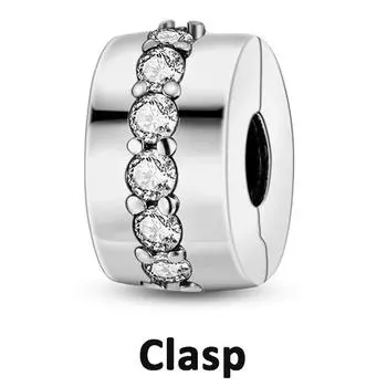 925 пробы стерлингового серебра Cz клипса звезда кошачий коготь клипса застежка шарм циркон бусины подходят браслеты женщины ювелирные изделия