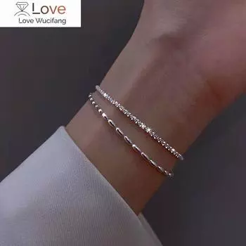 925 пробы стерлингового серебра двойной слой браслет бусины изысканный простой женский браслет ювелирные изделия аксессуары серебряный