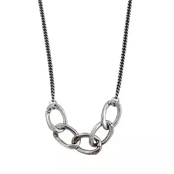 925 пробы стерлингового серебра Interlock Circle тайское серебряное ожерелье для женщин геометрические хип-хоп вечерние украшения 40cm add 5cm