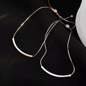 925 пробы стерлингового серебра изогнутый трубчатый браслет для женщин простой геометрический звено браслет Chian летние украшения новые