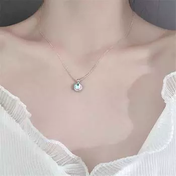 925 пробы стерлингового серебра кисточка кристалл круглый бусины ожерелья и подвески колье заявление для женщин ювелирные изделия Dz631 золотой