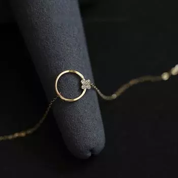 925 пробы стерлингового серебра корейский полый круглый геометрический кристалл цветок браслет женская мода элегантные украшения для вечеринок золотой