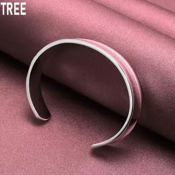 925 пробы стерлингового серебра круглый гладкий 12 мм регулируемый браслет модный шарм свадебные украшения 67mm