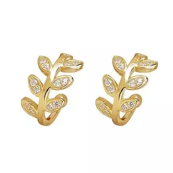 925 пробы стерлингового серебра лист серьги клипсы для женщин милые студенческие украшения