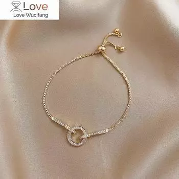 925 пробы стерлингового серебра микро инкрустированный фианитами круглая змея цепочка браслет для женщин геометрические украшения для вечеринок подарки S -B442