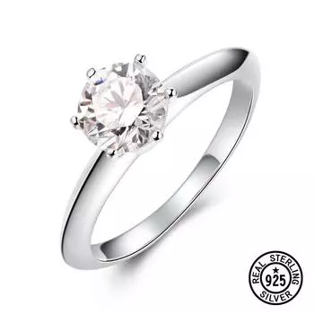925 пробы стерлингового серебра обручальные кольца-солитеры для женщин романтический подарок любовь корейский дизайн аксессуары ювелирные изделия 5.5