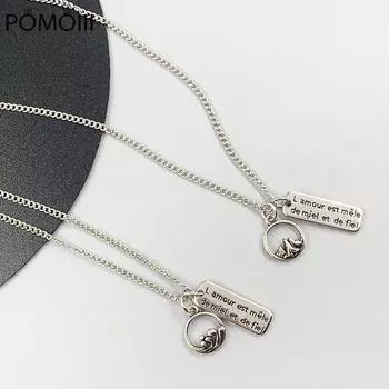 925 пробы стерлингового серебра пара Mountain Sea Promise тайское серебряное ожерелье геометрический шарм ожерелье для женщин мужчин S-N558