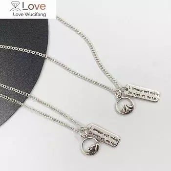 925 пробы стерлингового серебра пара Mountain Sea Promise тайское серебряное ожерелье геометрический шарм ожерелье для женщин мужчин S-N558