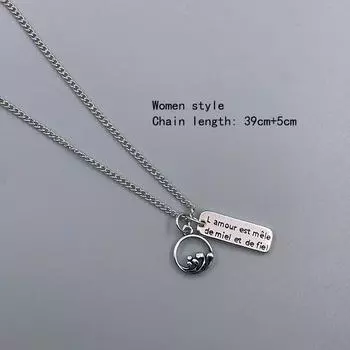 925 пробы стерлингового серебра пара Mountain Sea Promise тайское серебряное ожерелье геометрический шарм ожерелье для женщин мужчин S-N558