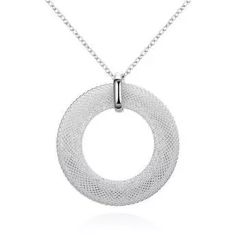 925 пробы стерлингового серебра плетеный круглый кулон свадебное ожерелье подарок модные украшения O-40cm