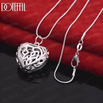 925 пробы стерлингового серебра полое женское ожерелье с подвеской в форме сердца модные свадебные украшения S-40CM