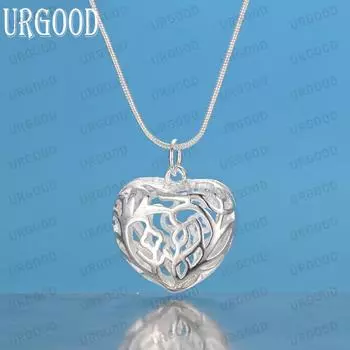 925 пробы стерлингового серебра полое женское ожерелье с подвеской в форме сердца модные свадебные украшения S-40CM