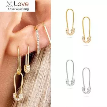 925 пробы стерлингового серебра пряжка для ушей кристалл циркон элегантные серьги-кольца для женщин серьги-подвески Huggies изысканные ювелирные подарки