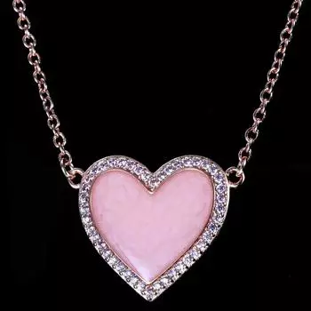 925 пробы стерлингового серебра розового цвета в форме сердца с кристаллами ожерелье подходит мода оригинальный браслет с бусинами и подвесками ювелирные изделия своими руками 45cm