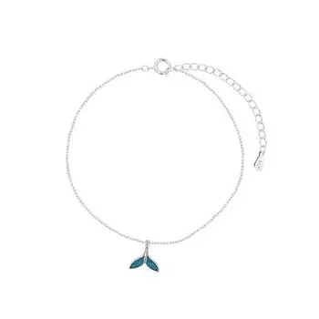 925 пробы стерлингового серебра русалка подвеска звено цепи регулируемый браслет на лодыжку свадебные украшения для женщин SL032