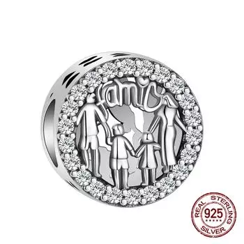 925 пробы стерлингового серебра семейный дом любовь навсегда семейные бусины подвеска шарм подходит оригинальный браслет Pandora DIY бусина Ms ювелирные изделия подарок