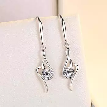 925 пробы стерлингового серебра серьги-капли персонализированные и темпераментные модные серьги-гвоздики украшения 925 белый